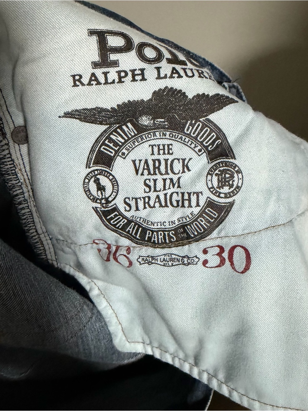 Polo Ralph Lauren Men’s Distressed Varick Slim Straight Jean TAILORED - Picture 15 of 15